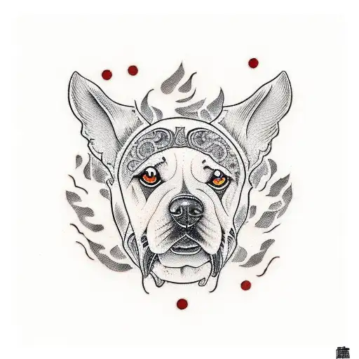 brown dog playing fetch with a young man tattoo design idea