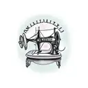 Sewing machine tattoo design idea