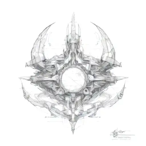 cyber sigilism tattoo design idea