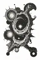 interstellar black hole tattoo design idea