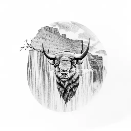 grand canyon, seqouia national park, death valley, Yosemite, Buffalo  tattoo design idea