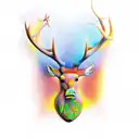 stags head tattoo design idea