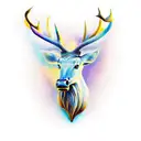stags head tattoo design idea