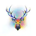 stags head tattoo design idea
