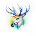 stags head tattoo design idea