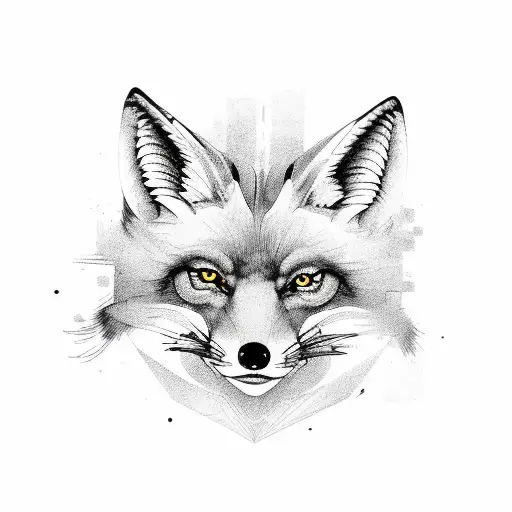 hell fox tattoo design idea