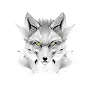 hell fox tattoo design idea