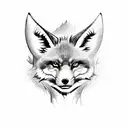 hell fox tattoo design idea