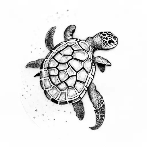 turtle biting octopus tattoo design idea