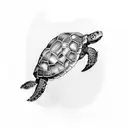 turtle biting octopus tattoo design idea