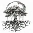 sephirothic tree with chains for forearm tattoo tattoo design idea