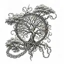 sephirothic tree with chains for forearm tattoo tattoo design idea