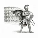 colloseo, gladiator standing triumphantly tattoo design idea
