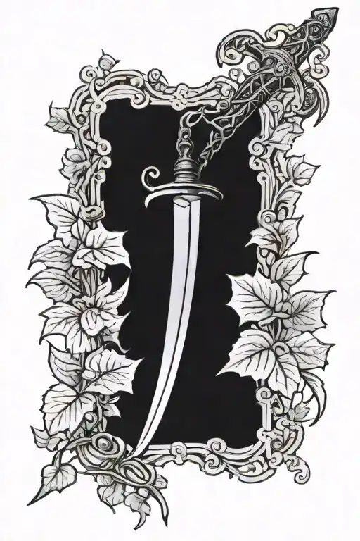 narsil sword with ivy growing tattoo design idea