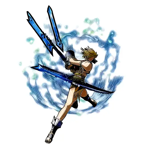 Final Fantasy X Brotherhood sword with water effects on outer forearm tattoo design idea