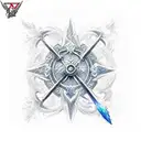 Final Fantasy X Brotherhood sword with water effects tattoo design idea
