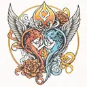 Twin flames symbolizing tattoo design idea