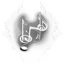 Musical notes intertwined with a silhouette of a family tattoo design idea