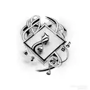 Musical notes intertwined with a silhouette of a family tattoo design idea