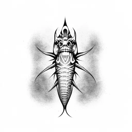 dead sea fish bones  tattoo design idea