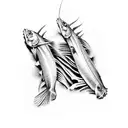 dead sea fish bones  tattoo design idea