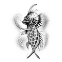 dead sea fish bones  tattoo design idea