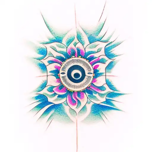 half Sun half flower tattoo design idea