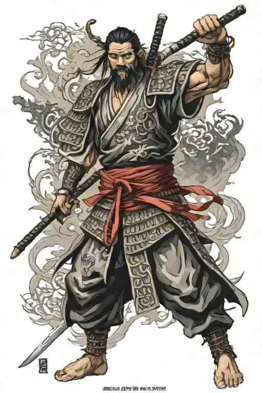 samuraj Japonia honor bushido code tattoo flaga   tattoo design idea
