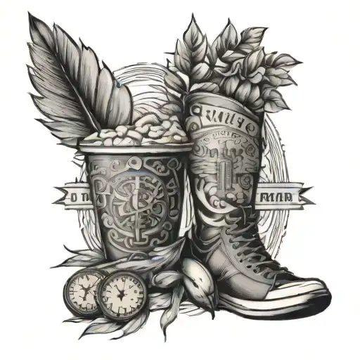 nutrition and physical education traveling perseverance tattoo design idea