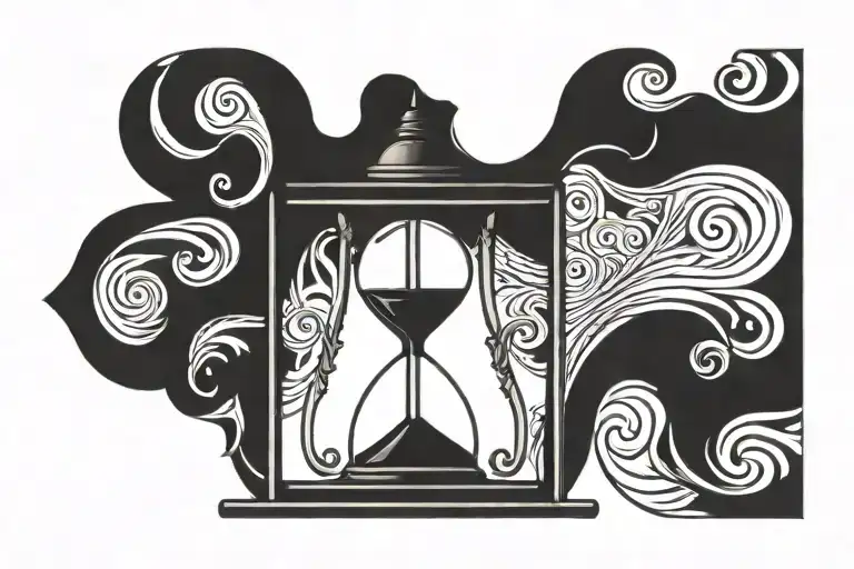 horizontal wood sandglass infinite symbol tattoo design idea