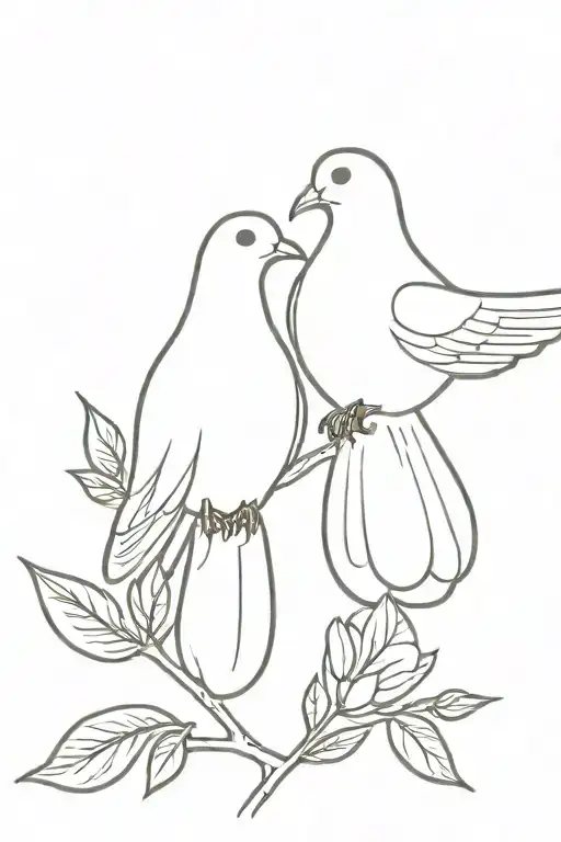 N&A with a dove holding a olive branch tattoo design idea