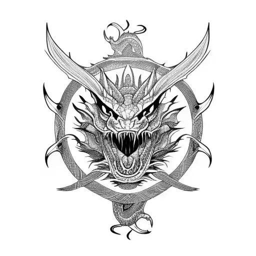 dragon with long claws and dangerous look tattoo design idea
