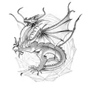 dragon with long claws and dangerous look tattoo design idea