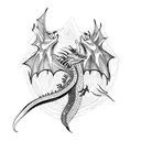 dragon with long claws and dangerous look tattoo design idea