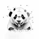 panda bear, holding a gun tattoo design idea