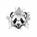 panda bear, holding a gun tattoo design idea