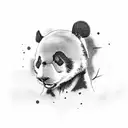 panda bear, holding a gun tattoo design idea