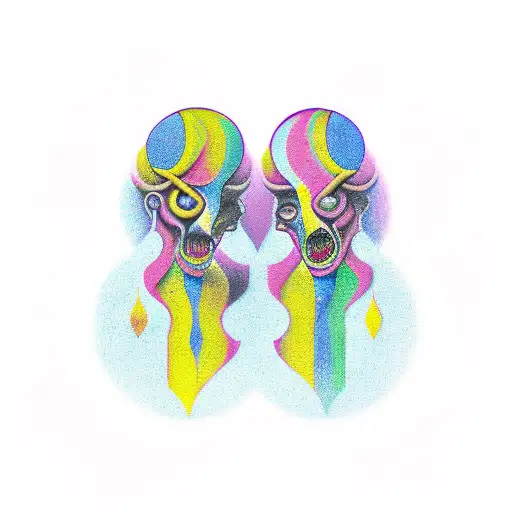 Gemini twins  opposing tattoo design idea