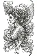 siren evil beautiful tattoo design idea