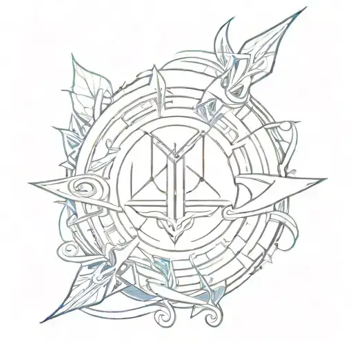 two lines wrapping around the wrist, and the Barbados trident emblem placed after  tattoo design idea