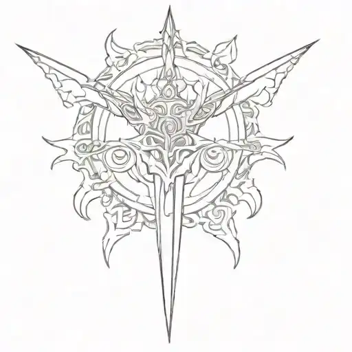 Barbados trident incorporated tattoo design idea