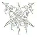 Barbados trident emblem tattoo design idea