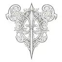 Barbados trident emblem tattoo design idea