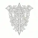 Barbados trident emblem tattoo design idea