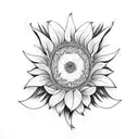 sunflower with butterfly tattoo design idea
