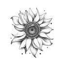 sunflower with butterfly tattoo design idea