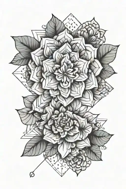 Take a breath flowers and background tattoo design idea