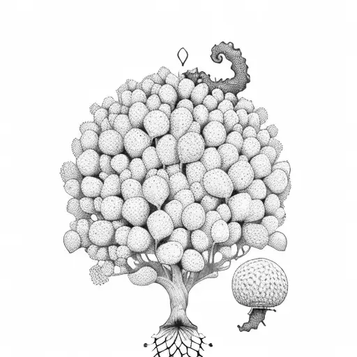 An acorn sprouting into a towering tree tattoo design idea