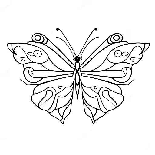 simple geometric outline of a butterfly tattoo design idea