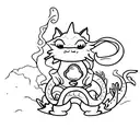 A delicate and minimalistic outline of a small dragon, emphasizing its cuteness and charm. tattoo design idea